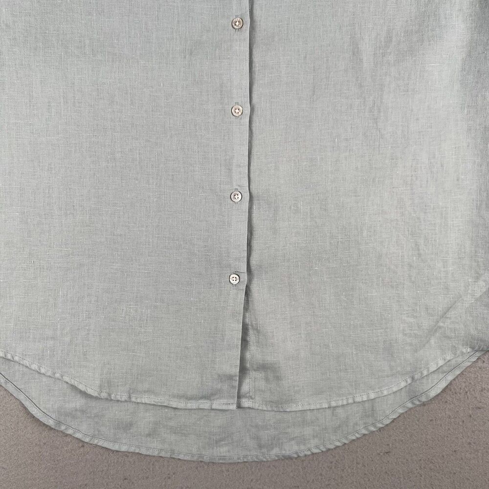 Assembly‎ Label Linen Long Sleeve Collared Button Up Blue Shirt Womens Size 10 - Picture 5 of 11